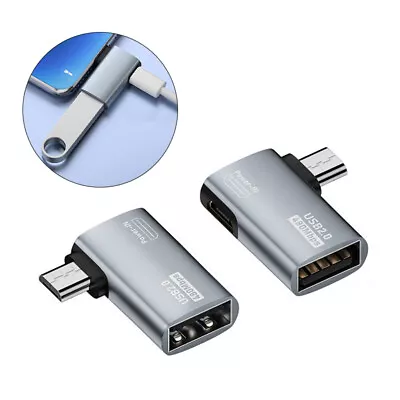 OTG Cable Adapter 4K 90 Degree Left Angle Powered Micro USB To USB OTG Adaptjo • $1.62