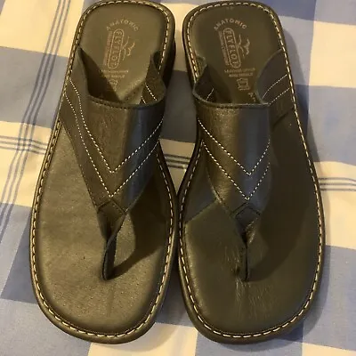 Flyflot Mens Black Leather Sandals Size 12. • £20