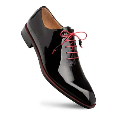 NEW Mezlan Dress Shoes Modern Patent Leather Oxford Dietro 2 Asymmetrical Black • $395