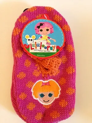 Lalaloopsy Mary Jane Slipper Socks - Pink & Orange Polka Dot - Bea Spells A Lot • $12.49