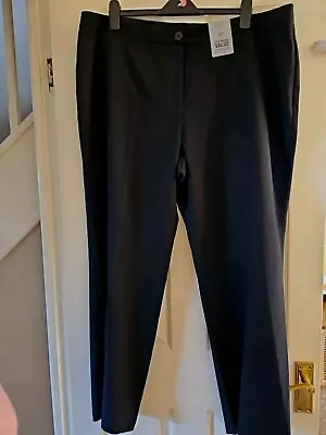 Bnwt £12.50 M&S Collection Black Trousers Size 22 Medium Straight Leg • £7