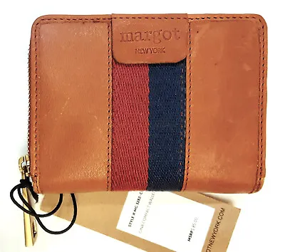 MARGOT New York Gina Cognac Genuine Leather Bi-fold Zip-Around Wallet. NWT • $32.99