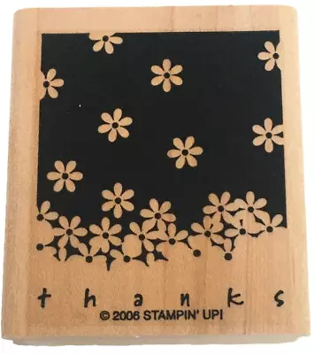 $4.99 • Buy Stampin Up Rubber Stamp Thank You Card Making Word Thanks Flowers Falling