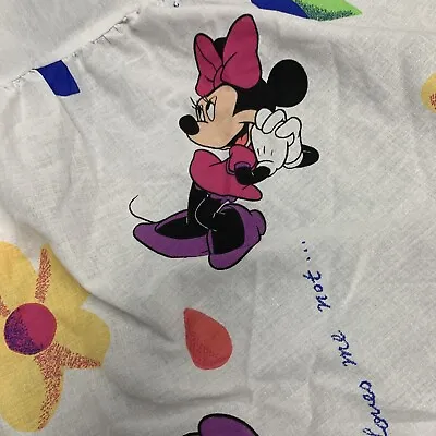 Vintage Mickeys Stuff For Kids Bed Skirt Mouse Full Minnie • $9