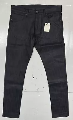 Men's Jeans Size 34x32 Black Skinny/Slim Waxed Denim Outlander-Raw • $60