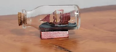 Vintage Miniature Sailing Ship In A Bottle 2.25  • $4.99