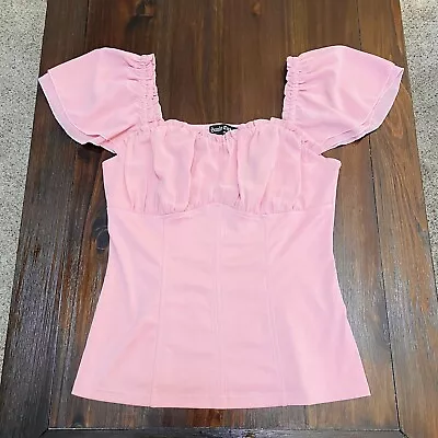 Scarlet Darkness Cap Sleeve Square Neck Top Dusty Rose Size Medium Gothic • $29.95