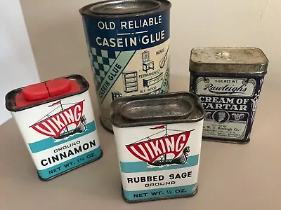 Vintage Spice Tins And Glue Tin Group • $7.99