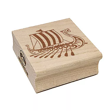 Viking Dragon Longboat Ship Square Rubber Stamp For Stamping Crafting • $12.99