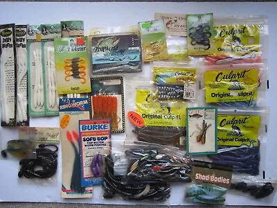 Vintage Lot Of Worms Grub & Shad Fishing Lures Culprit & Others 20+ Packs • $9.99