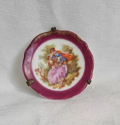 Pair Of Meissner Limoges France Miniature Plate Fragonart Courting Couple • £9