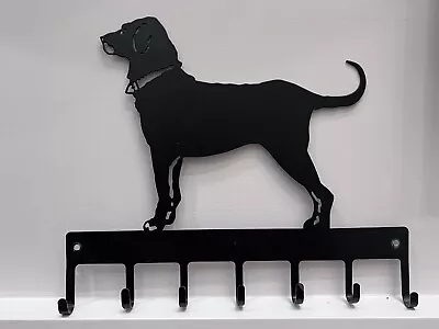 Vintage Metal Black Labrador Retriever Leash Hooks Wall Hanging  - Free Shipping • $30