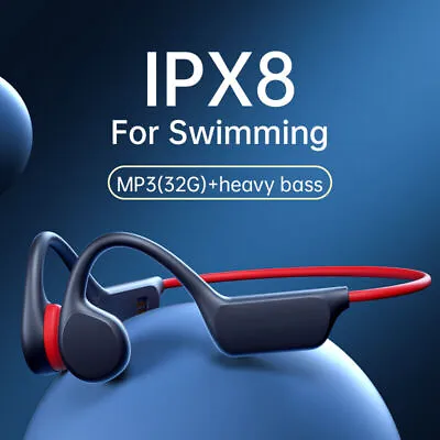 Bluetooth Bone Conduction Headphones Sport Swimming IPX8 Waterproof Earphone 32G • $32.99