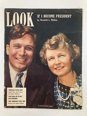VTG Look Magazine October 22 1940 Mr. And Mrs. Wendell Willkie No Label • $20