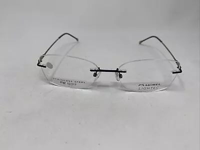 Morel Lightec 30238l Np05 Black Gold 52/17 Rimless Eyeglasses Frame Ia85 • $100