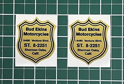 Two Bud Ekins Motorcycles Sherman Oaks Decal Sticker Triumph Vintage Motorcycle • $9.99