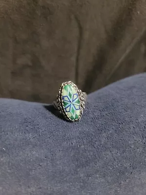 Carolyn Pollack Relios Sterling Malachite Lapis Lazuli And Turquoise Ring Sz 10 • $75