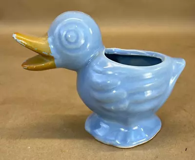 Vintage Ceramic/Pottery McCoy Duck Planter Blue - USA 4  Tall Cute Cartoony • $15.95