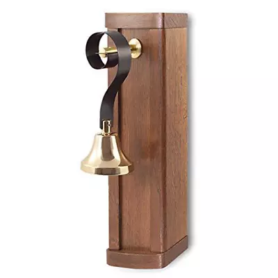 Wired Wall Mounted Victorian Style Brass/Mahogany Butlers Bell. Battery Version  • £145.95