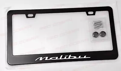 White Malibu Premium Black Metal License Plate Frame • $24.99