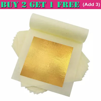 10pcs/set Gold Leaf Edible Gold Foil Real Gold Leaf For Crafts Decoration DH • £5.32