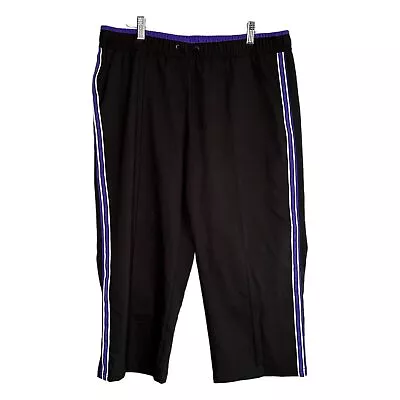 Made For Life Black And Purple Active Capris Large Pre-owned • $15