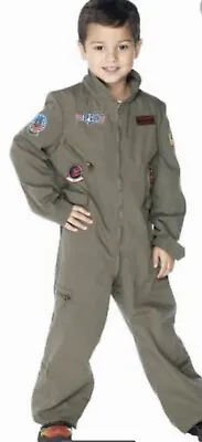 Top Gun Air Force Costume Medium 7-9 Pilot Air Fighter Suit Jumpsuit Child • $24.99