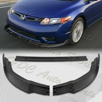 For 2006-2008 Honda Civic 2DR JDM CS-Style Matt Black Front Bumper Spoiler Lip • $64.99