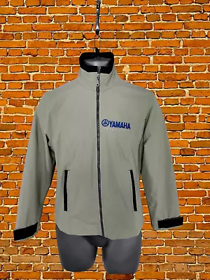 Mens Yamaha Marine Size Uk Small Natural Stone Zip Up Lightweight Jacket Coat • £15.99