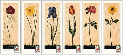 $33.49 • Buy Art Print(s)~FLORAL PANEL SET/6~Warren Kimble~flowers Folk Day Lily Rose Cosmo +