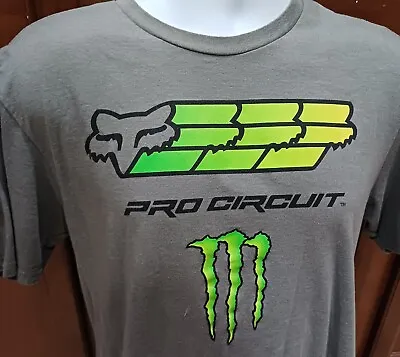 Fox Racing Pro Circuit Monster Energy Large Gray Shirt Supercross Motocross  • $15.95