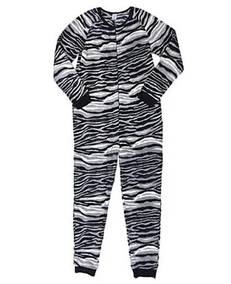 ZEBRA Pajamas Womens S 4-6 Plush Fleece One Piece Union Suit Adult Small • £26.98