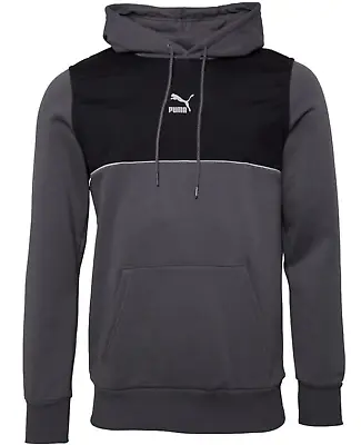 Puma Hoodie Mens Hoodie CLSX Gym Running Pullover Top Hoodie Grey/Black • £16.99