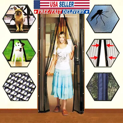 Hands-Free Magnetic Screen Door Mesh Net BLOCK Mosquito Fly Insect Bug Curtain • $8.74