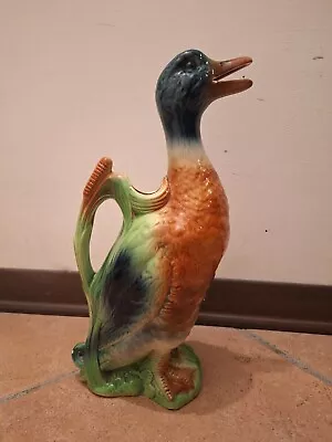 Antique French Saint Clement  Majolica Pitcher  Duck Keller Guerin  Early 900s • $230