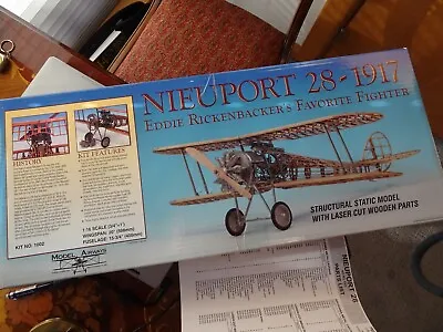 Model Airways Vintage Nieuport 28 -1917- 1:16 Scale- Laser Cut Wood-kit No. 1010 • $175