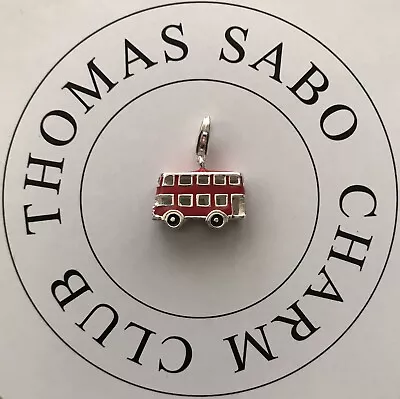 Thomas Sabo Sterling Silver Red Double Decker London Bus Charm Pendant BRAND NEW • £32