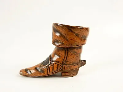 Antique Folk Art Hand Carved Musketeer Boot Match Holder  • $159