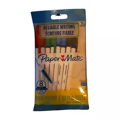 Paper Mate Ballpoint / Capped 8 Pens - 4 Colours • £2.99