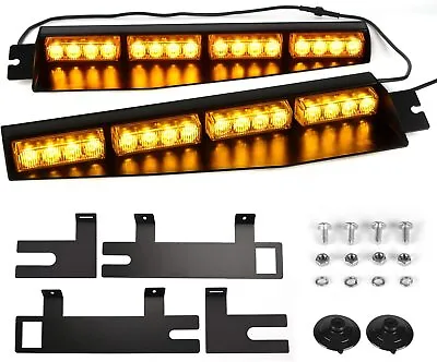 34  32 LED  Car Emergency Warning Visor Split Deck Strobe Light Bar Amber  • $87.99