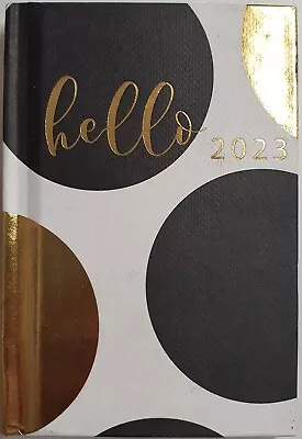 £1.99 • Buy Hello 2023 Dotty Hard Cover Week To View Diary With Extra Pages  Pocket A7 Size