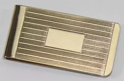 Vintage Mid Century Design Gold Tone Engravable Money Clip  ~ *Free Shipping* • $10.99
