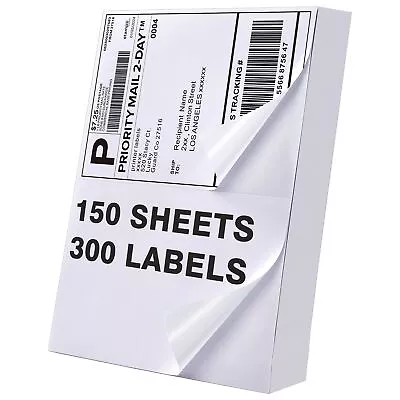 300 Label Paper For Printer 8.5  X 5.5  Half Sheet Shipping Labels Self Adhes... • $26.18