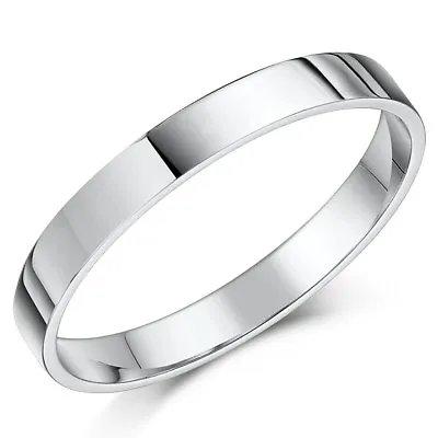 Palladium Wedding Ring Heavy Weight Flat Court Shaped Solid Hallmarked Band • £197.99