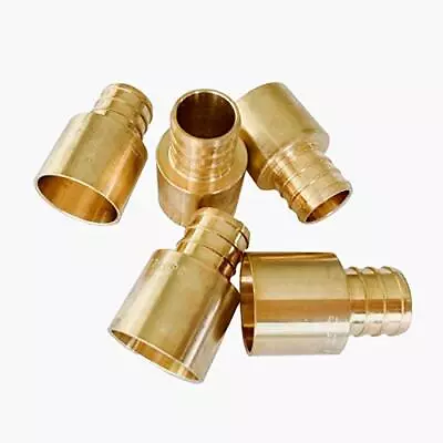 (Pack Of 5) EFIELD Pex Crimp Brass Fittings 3/4  X 3/4  Female Sweat Copper A... • $20.81