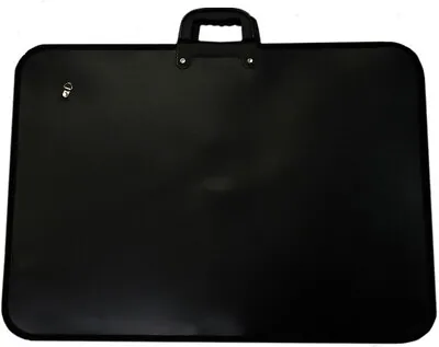 A2 Black Portfolio Large Zip Up Waterpoof Folder Design Art Carry Strap Case Bag • £11.99