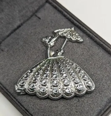 Charles Horner Staybrite Victorian Lady Brooch Pin Silver Tone  Box Not Included • £8.49