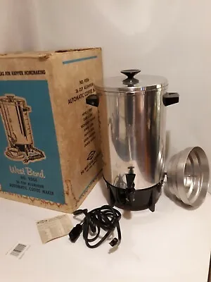 WEST BEND Vintage No. 9306 Aluminum 36 Cup AUTOMATIC COFFEE MAKER ☕ • $12.99