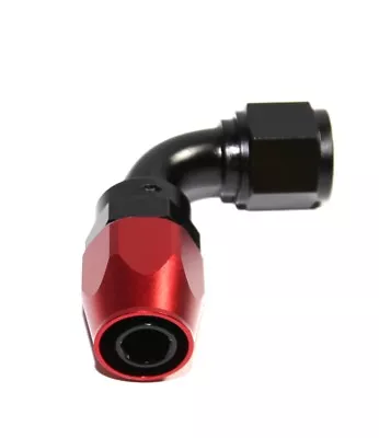 90 Degree -10AN AN10 Swivel Oil/Fuel/Gas Line Hose End Fitting Adapter Black+Red • $10.99