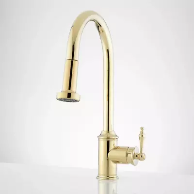 Signature Hardware 434084 Southgate Pull-Down Kitchen Faucet Polished Brass • $190